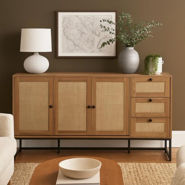 كونسول خشبي لوران إلان - 3 ابواب - بني