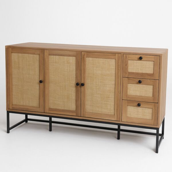 كونسول خشبي لوران إلان - 3 ابواب - بني