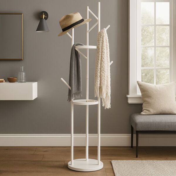 علاقة ملابس أرضية 170 سم - ابيض