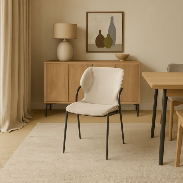 كرسي طعام الين - بيج واسود