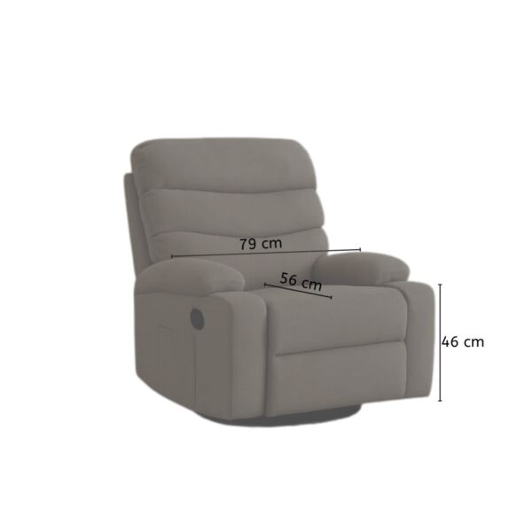 كرسي استرخاء دوار مخمل ريڤا - بني