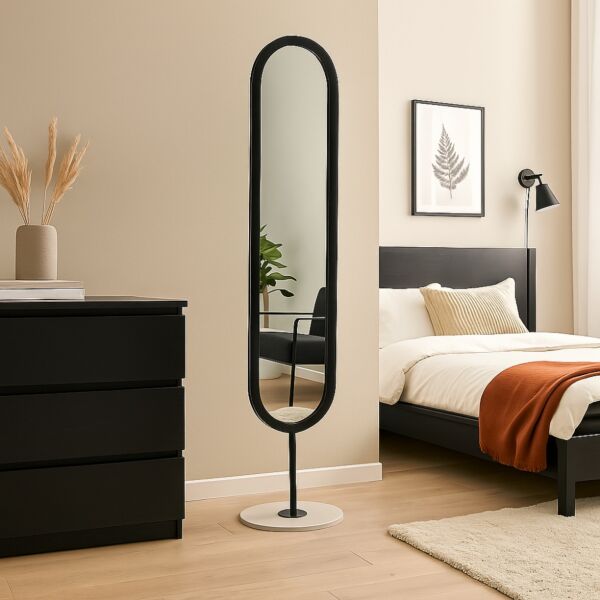 مرآة أرضية صوفيا 169 سم - اسود