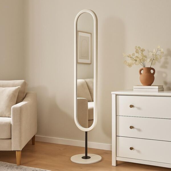 مرآة أرضية صوفيا 169 سم - ابيض