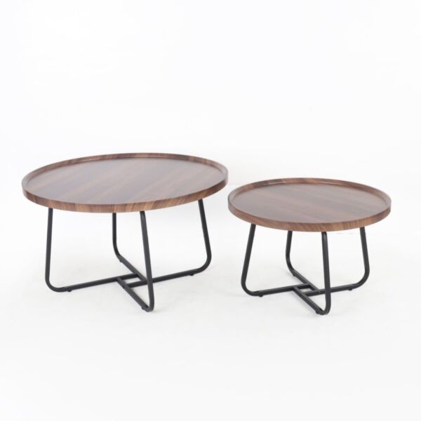طقم طاولة قهوة فبيان - 2 قطع - بني غامق