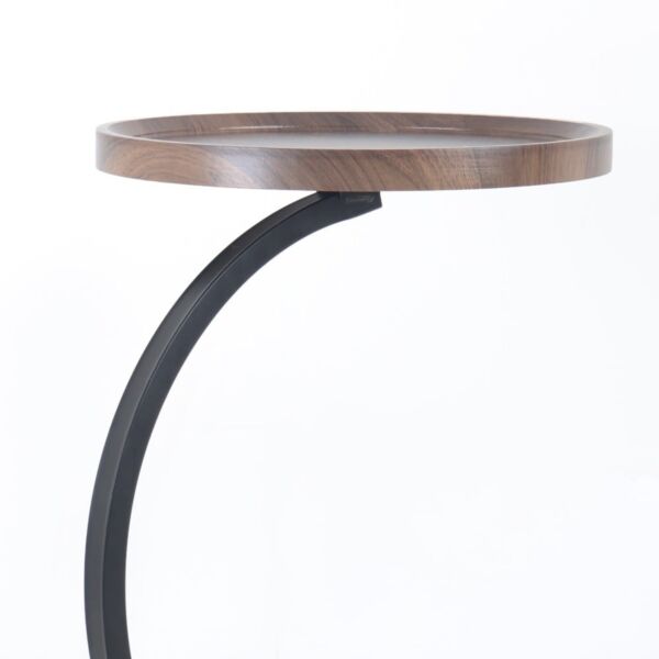 طاولة جانبية بعجلات يامور - بني غامق