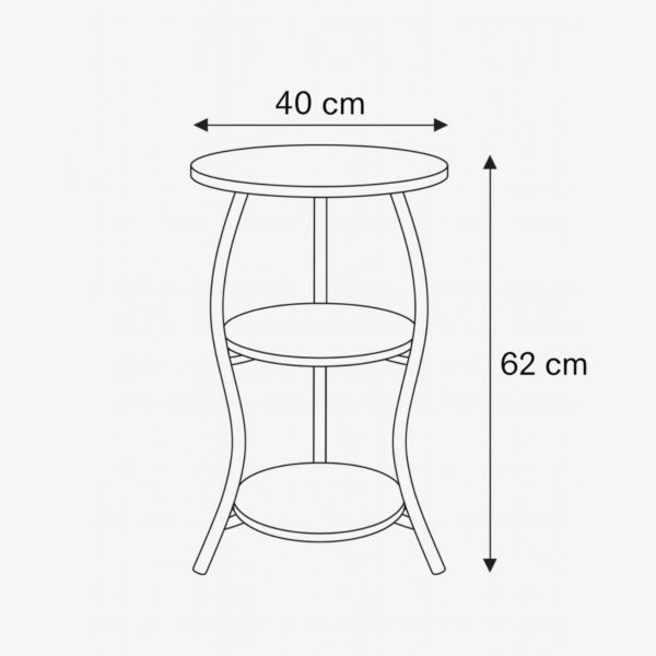 طاولة جانبية بارلا - 3 ادوار - بني غامق