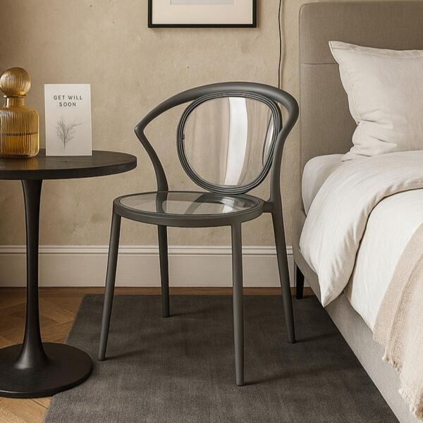 كرسي طعام ريتشا - رمادي