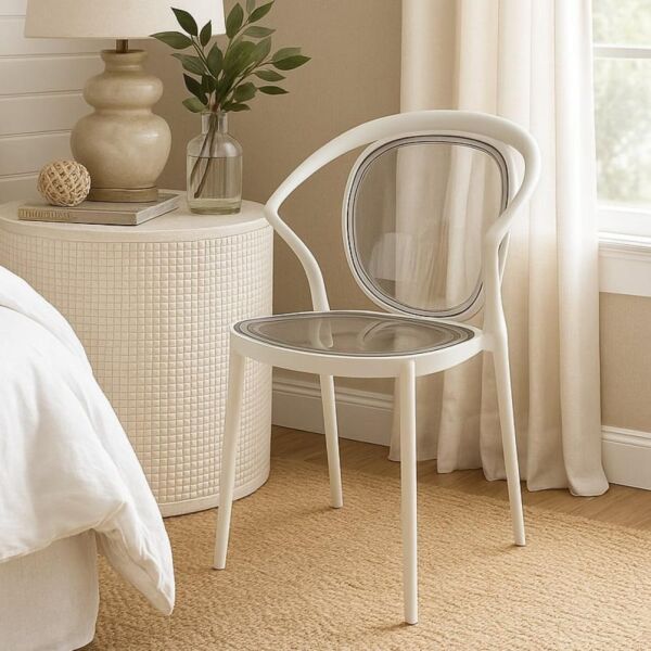 كرسي طعام ريتشا - ابيض