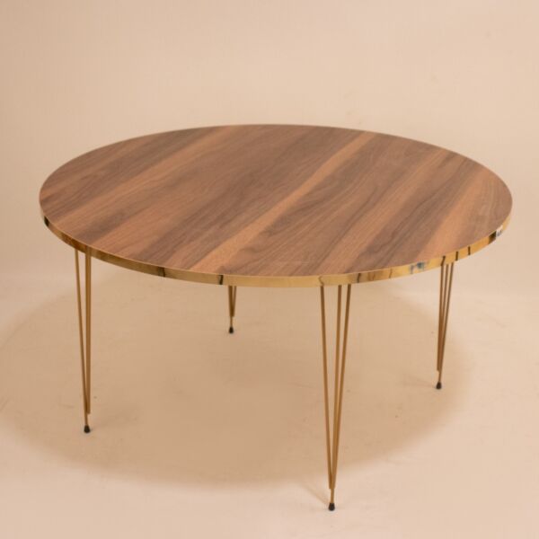 طقم طاولات دائري-بني