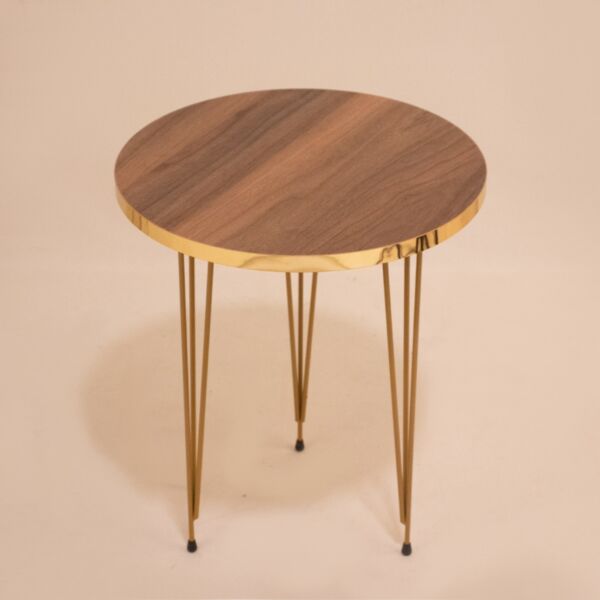 طقم طاولات دائري-بني