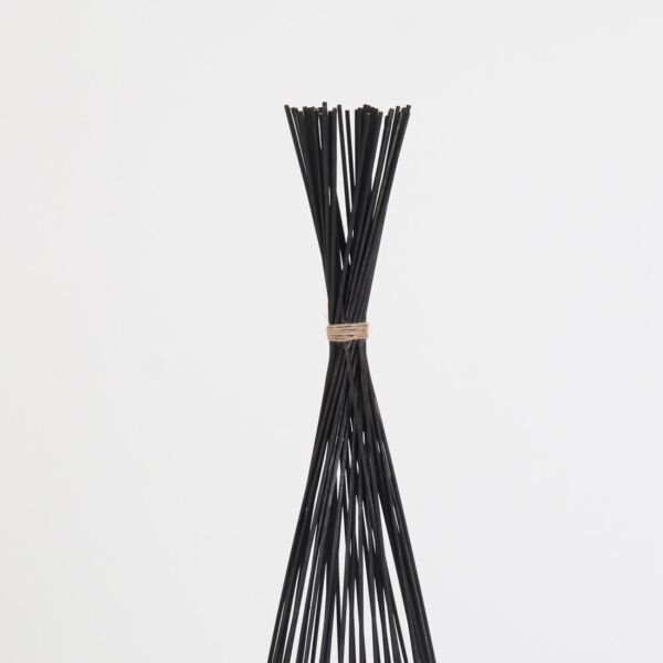 مصباح ارضي من الخيزران - اسود