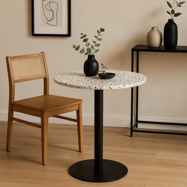 طاولة جانبية مرتفعة كينزا - ابيض واسود