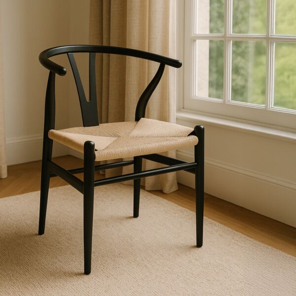 كرسي طعام بريز - اسود وبيج