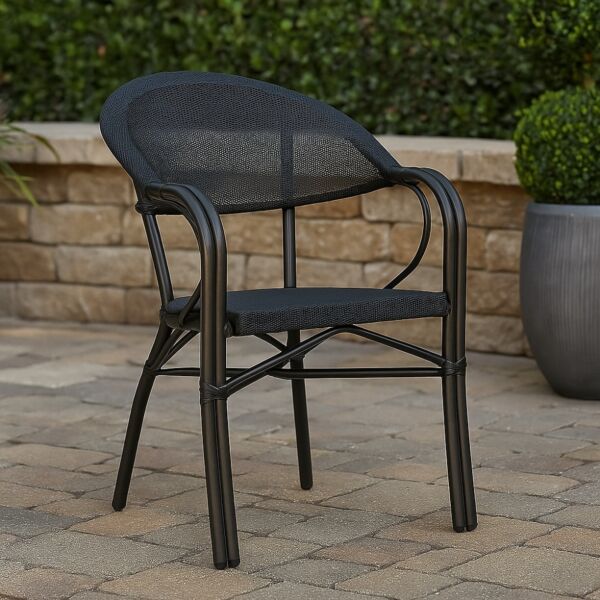 كرسي خارجي بافل - اسود