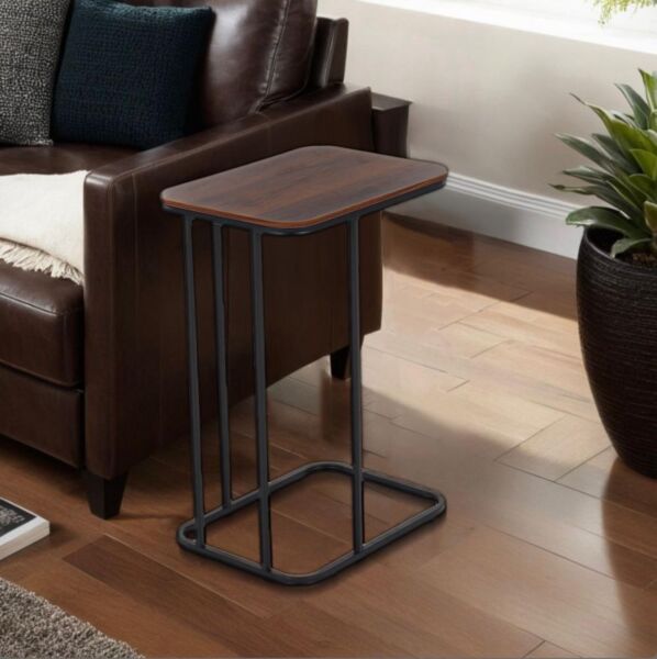 طاولة جانبية مينسو - بني واسود