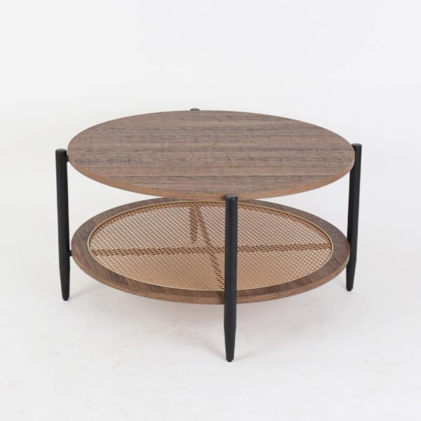 طاولة قهوة خشبية ياسو - بني واسود