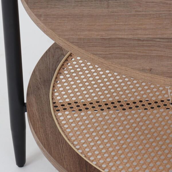 طاولة قهوة خشبية ياسو - بني واسود