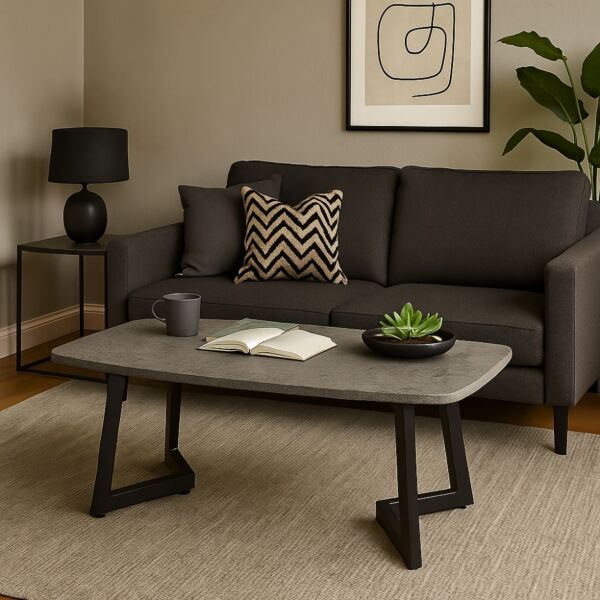 طاولة قهوة سراب - رمادي واسود