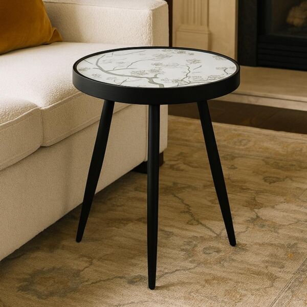 طاولة جانبية ارتين - اسود وابيض
