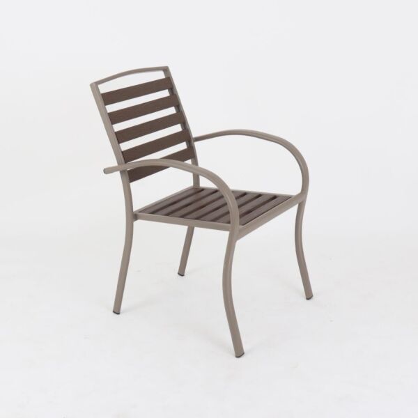 طقم طاولة مع مقعدين خارجي شينزو - بني