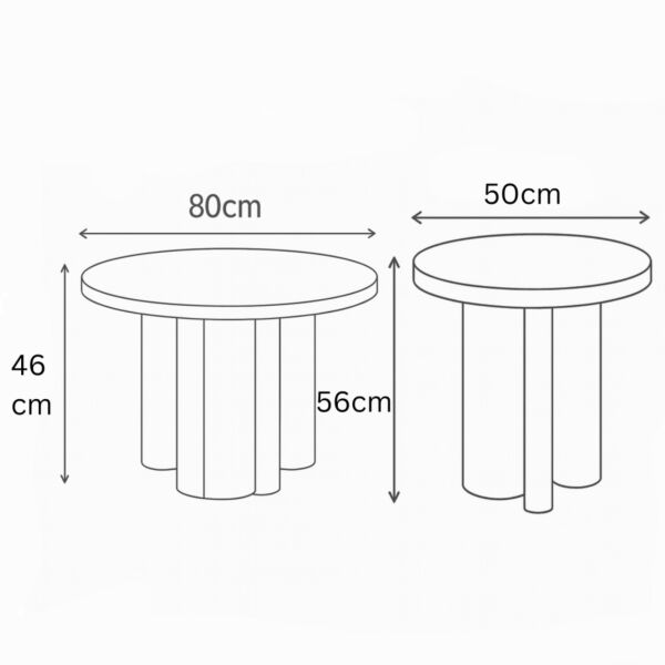 طقم طاولة قهوة هورف - 2 قطع - خشبي فاتح واسود