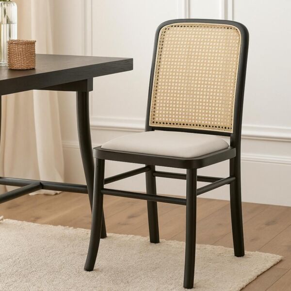 كرسي طعام كلاسيكي - بيج واسود