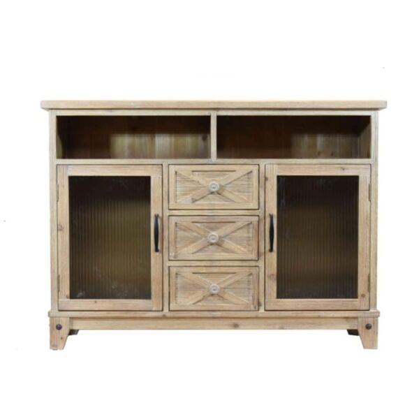  طاولة بوفيه خشبي ميارا -3 أدراج وبابين - بني