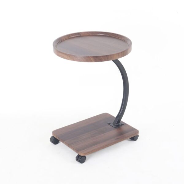 طاولة جانبية بعجلات ريترو - بني