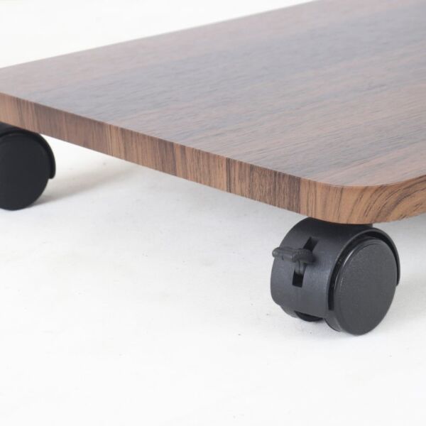 طاولة جانبية بعجلات ريترو - بني