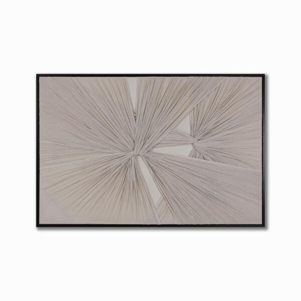 لوحة جدارية قماش شاولا 120x80 سم - كريمي واسود