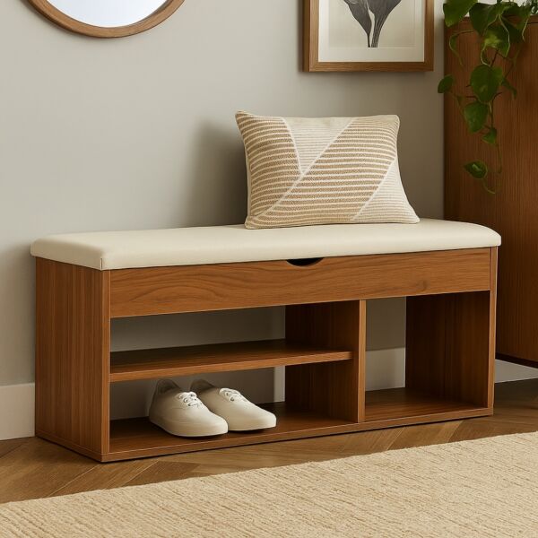 مقعد خشبي سيغما - بني وبيج