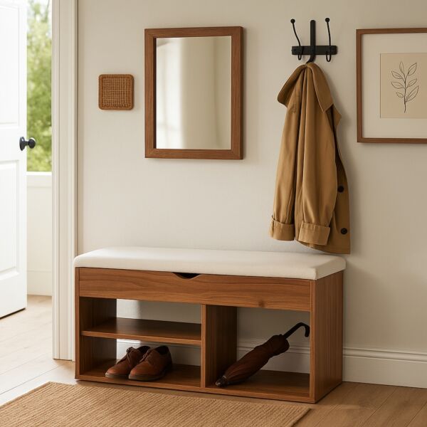 مقعد خشبي سيغما - بني وبيج