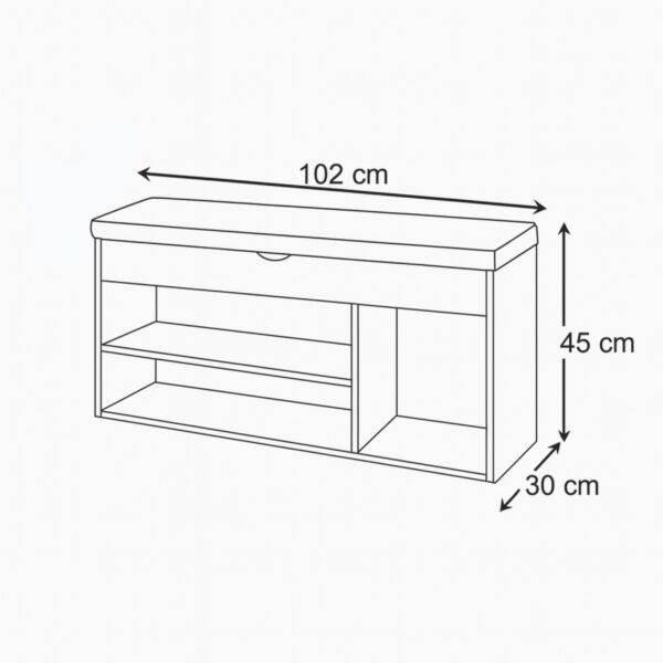 مقعد خشبي سيغما - بني وبيج