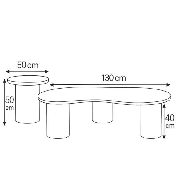 طقم طاولة قهوة مودرين سَكون - 2 قطع - بني وبيج