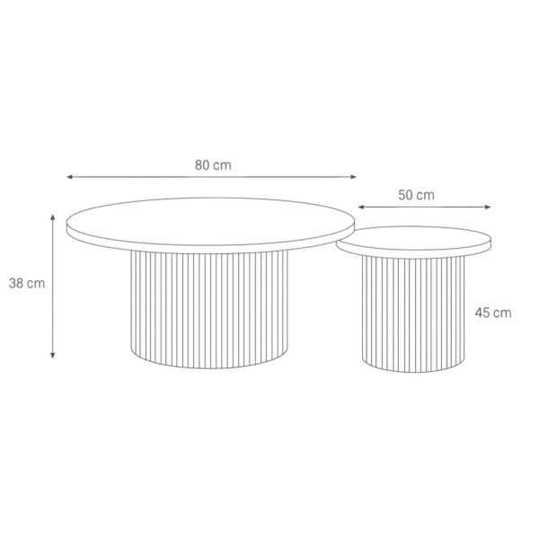 طقم طاولة قهوة هارفي - 2 قطع - بيج