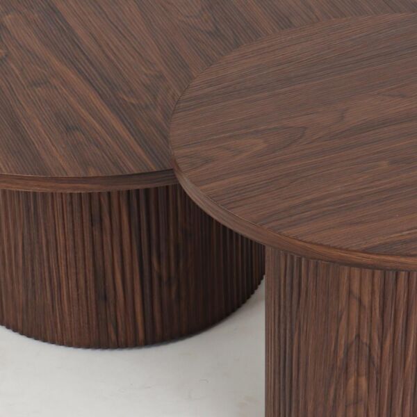 طقم طاولة قهوة هارفي - 2 قطع - بني غامق