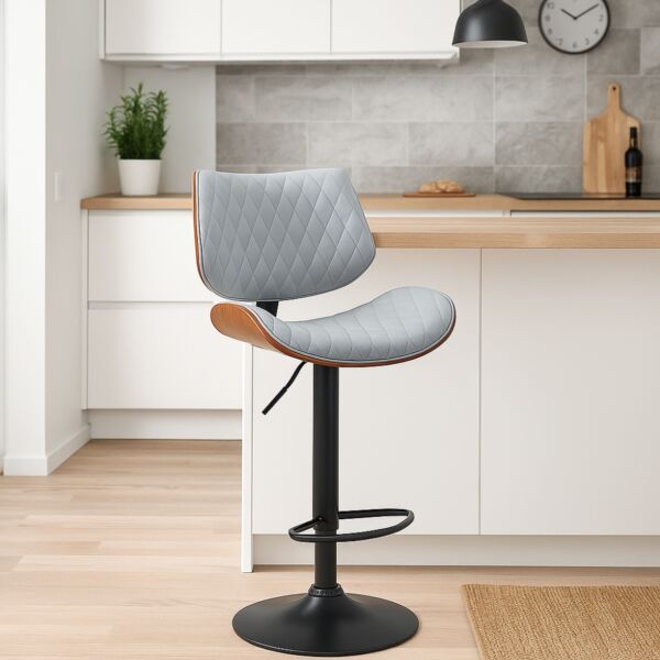 كرسي مرتفع آسيا - اسود ورمادي