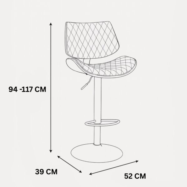 كرسي مرتفع آسيا - اسود وابيض