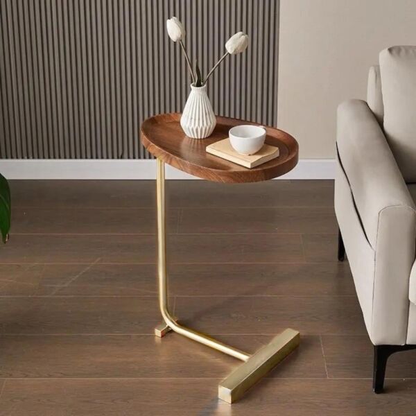 طاولة جانبية لاتيا - بني غامق