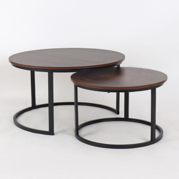 طقم طاولة قهوة أوربت - 2 قطع - بني غامق