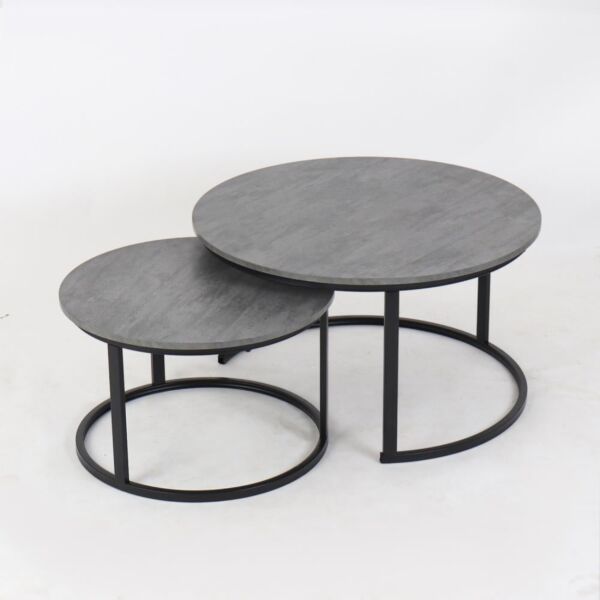 طقم طاولة قهوة أوربت - 2 قطع - رمادي