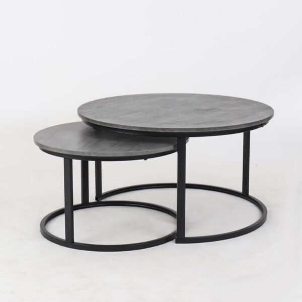 طقم طاولة قهوة أوربت - 2 قطع - رمادي