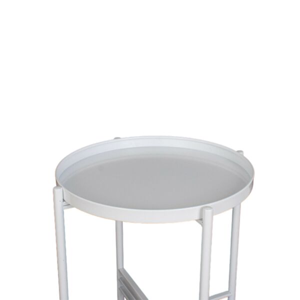 طاولة جانبية ريتانم معدن -ابيض