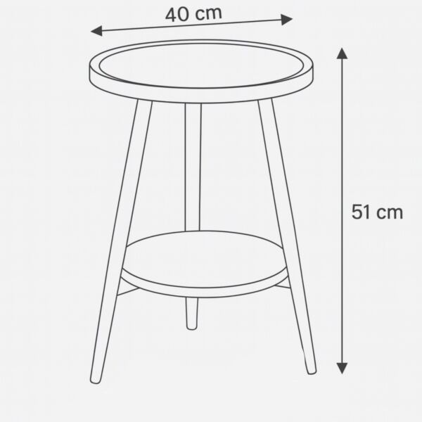 طاولة جانبية فابري - بني غامق