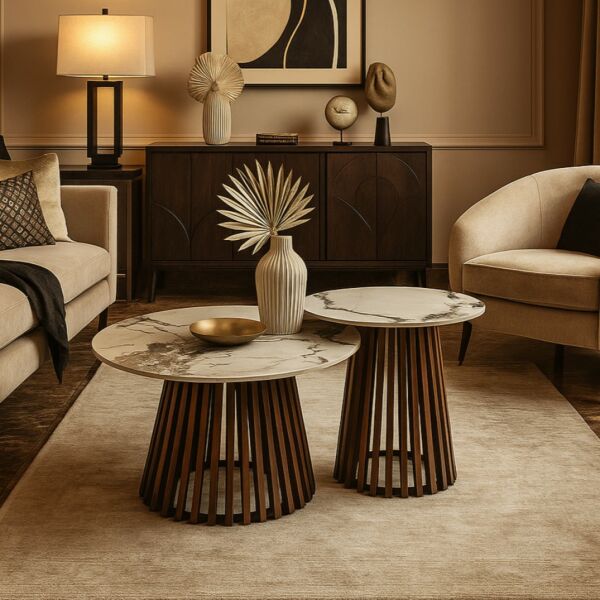 طقم طاولة قهوة دوريانو - بني