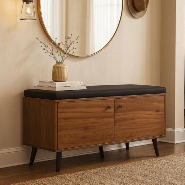 مقعد خشبي برايو - بني