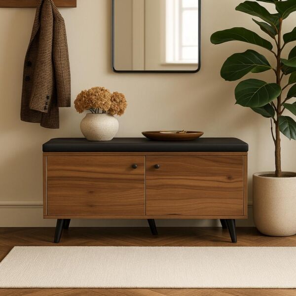 مقعد خشبي برايو - بني