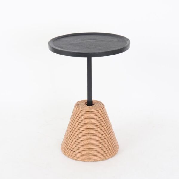 طاولة خدمة خشب بقواعد خزف روناي - أسود