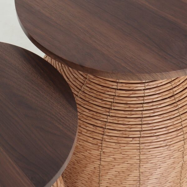 طاولة قهوة وطاولة جانبية سيما - بيج