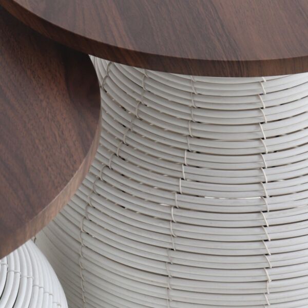 طاولة قهوة وطاولة جانبية سيما - ابيض